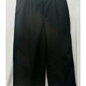 Pretty Little Thing Women Sz 16 Dress Pants Black Wide Leg Pleated